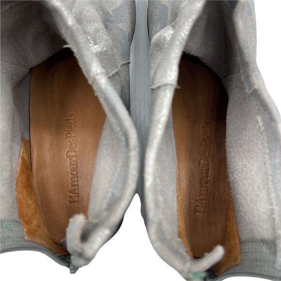 L'Amour Des Pieds Gray Silver Camo Hadirat Bootie Jeans Style Size 9.5M - Picture 4 of 12